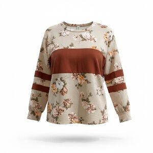 Vanilla Bay Beige and Brown Floral Top
Size Medium